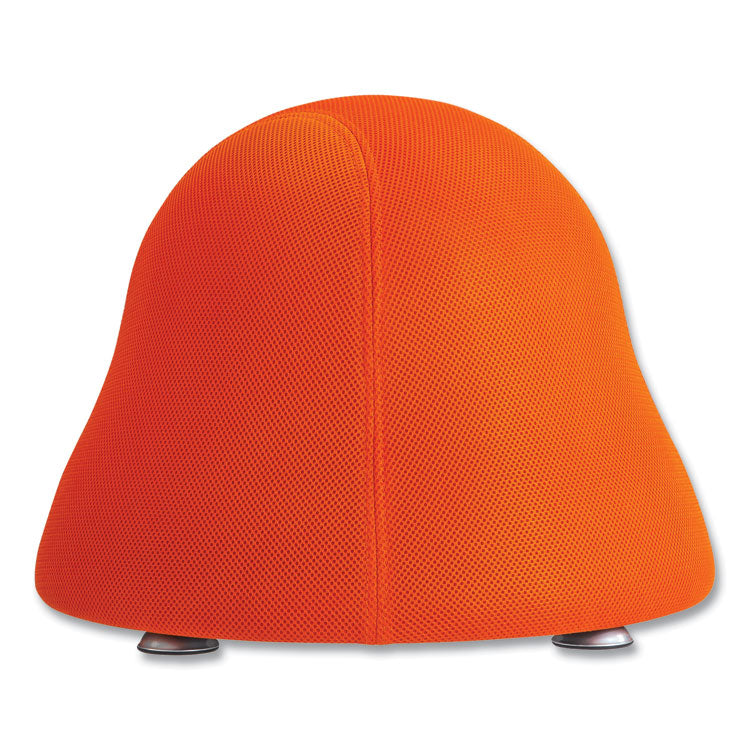 Runtz Ball Chair, Backless, Supports Up to 250 lb, Orange Fabric Seat, Silver Base
