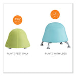 Runtz Ball Chair, Backless, Supports Up to 250 lb, Blue Fabric Seat, Silver Base