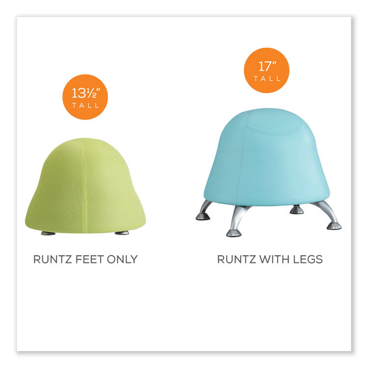 Runtz Ball Chair, Backless, Supports Up to 250 lb, Blue Fabric Seat, Silver Base
