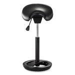 Twixt Extended-Height Saddle Seat Stool, Backless, Supports Up to 300 lb, 22.9" to 32.7" Seat Height, Black Seat