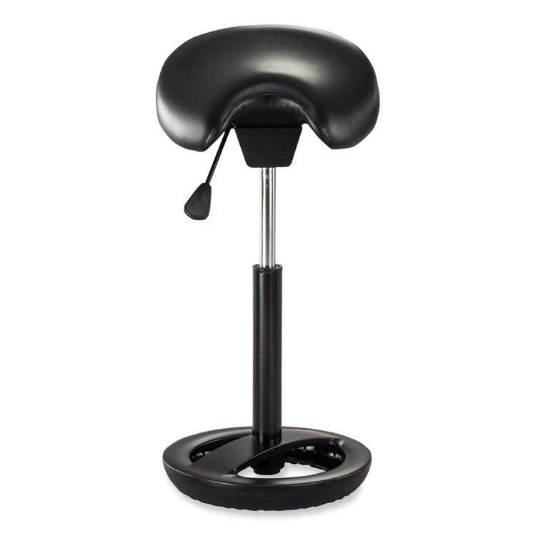 Twixt Extended-Height Saddle Seat Stool, Backless, Supports Up to 300 lb, 22.9" to 32.7" Seat Height, Black Seat