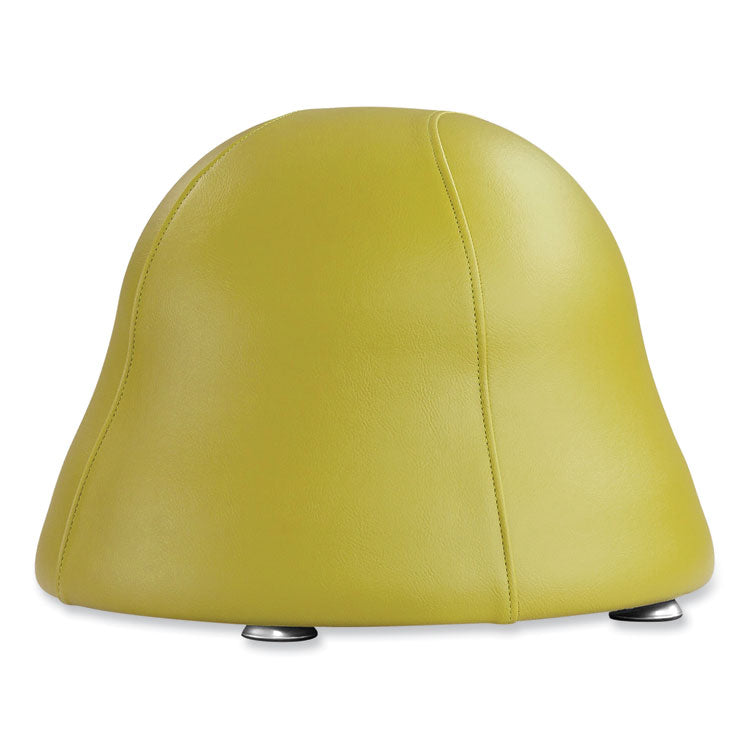 Runtz Ball Chair, Backless, Supports Up to 250 lb, Green Vinyl Seat, Silver Base