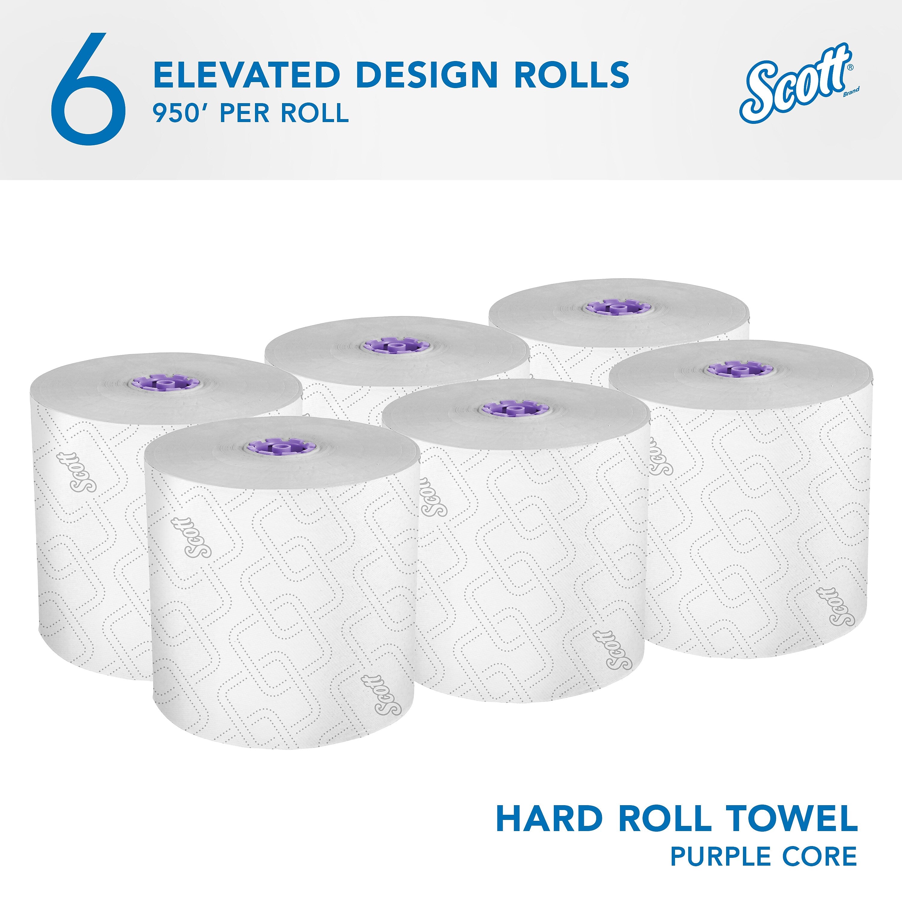 Scott Essential Recycled Hardwound Paper Towels, 1-ply, 950 ft./Roll, 6 Rolls/Carton (02001)