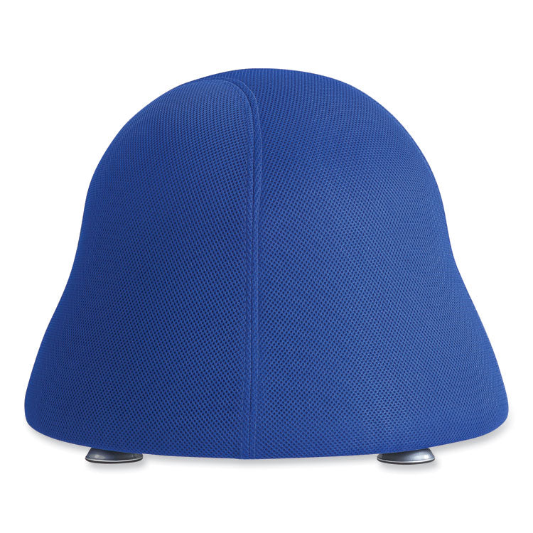 Runtz Ball Chair, Backless, Supports Up to 250 lb, Blue Fabric Seat, Silver Base