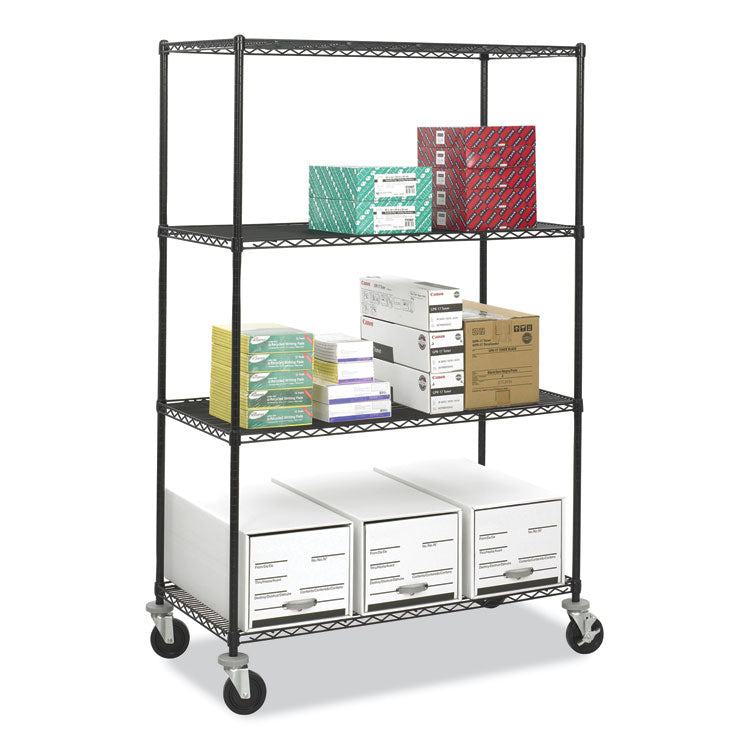 Caster Kit for Safco Task Master Industrial Shelving Units, Black, 4/Set (2 Locking)
