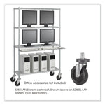 Caster Kit for Safco Task Master Industrial Shelving Units, Black, 4/Set (2 Locking)