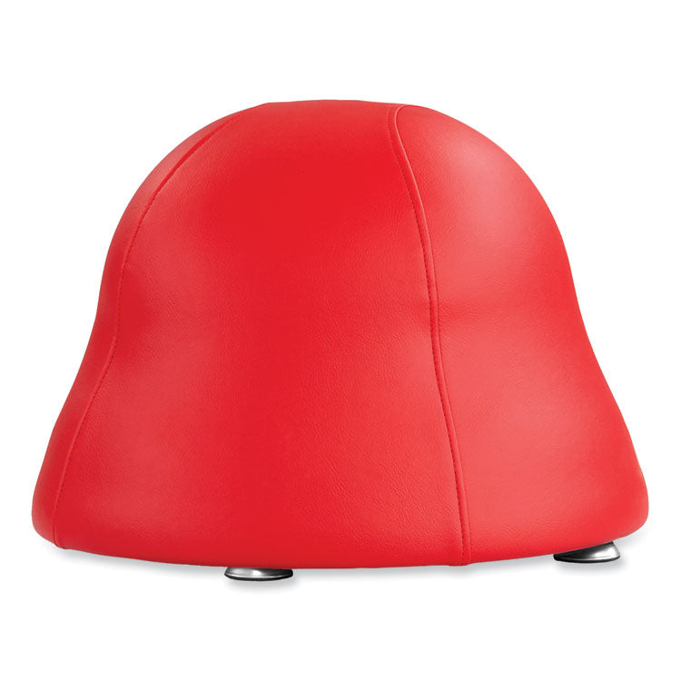 Runtz Ball Chair, Backless, Supports Up to 250 lb, Red Vinyl Seat, Silver Base