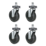 Caster Kit for Safco Task Master Industrial Shelving Units, Black, 4/Set (2 Locking)