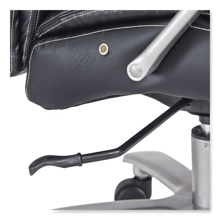 Lineage Big and Tall Mid Back Task Chair 24.5" Back, Supports 350 lb, 19.5" to 23.25" Seat Height, Black Seat, Chrome Base