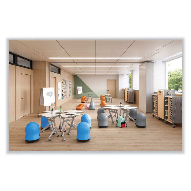 Zenergy Swivel Ball Chair, Backless, Supports Up to 250 lb, Baby Blue Vinyl