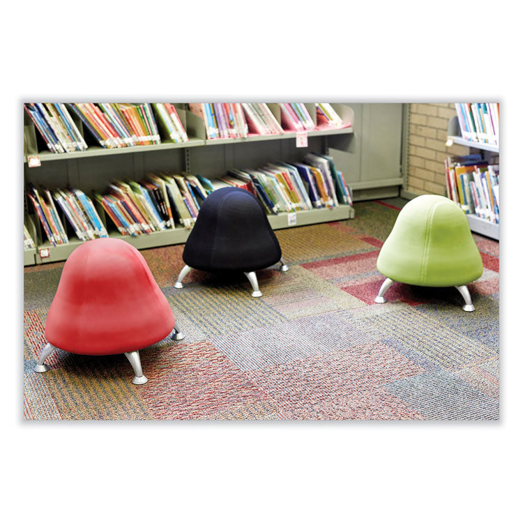 Runtz Ball Chair, Backless, Supports Up to 250 lb, Red Vinyl Seat, Silver Base