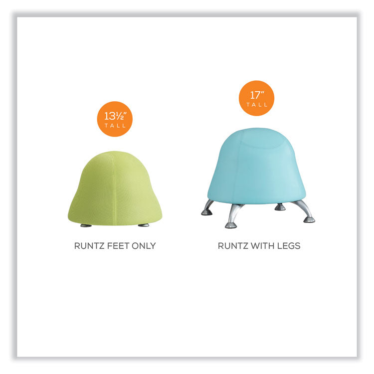 Runtz Ball Chair, Backless, Supports Up to 250 lb, Orange Fabric Seat, Silver Base