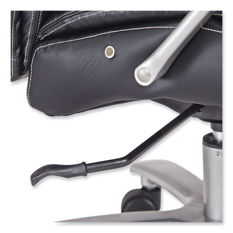 Lineage Big and Tall Mid Back Task Chair 28" Back, Supports Up to 400 lb, 21.5" - 25.25" Seat Height, Black Seat, Chrome Base