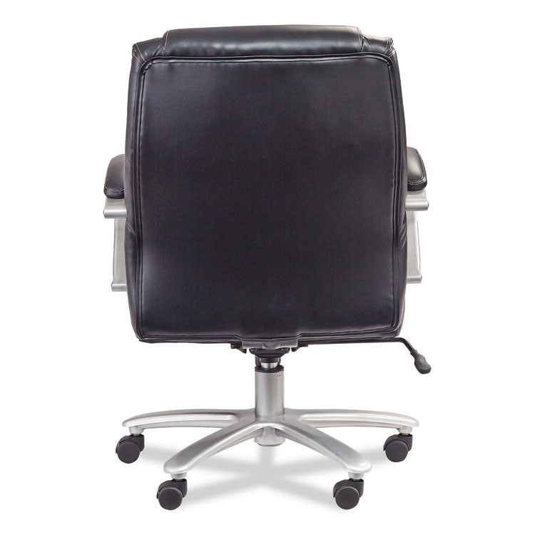 Lineage Big and Tall Mid Back Task Chair 28" Back, Supports Up to 400 lb, 21.5" - 25.25" Seat Height, Black Seat, Chrome Base