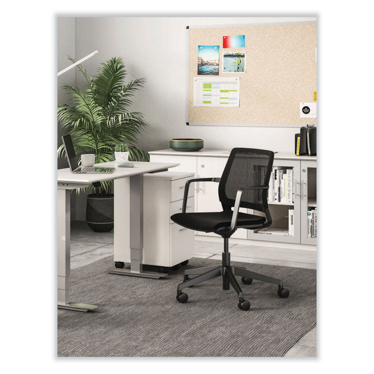 Medina Extended-Height Chair, Supports Up to 275 lb, 23" to 33" Seat Height, Black Seat, Black Back, Black Base