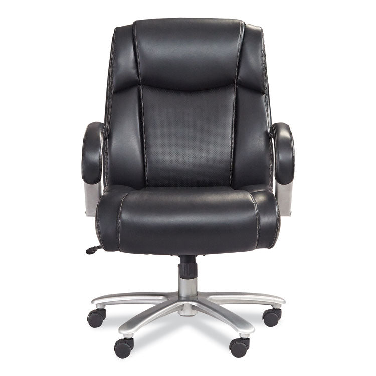 Lineage Big and Tall Mid Back Task Chair 28" Back, Supports Up to 400 lb, 21.5" - 25.25" Seat Height, Black Seat, Chrome Base