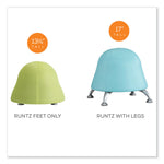 Runtz Ball Chair, Backless, Supports Up to 250 lb, Green Vinyl Seat, Silver Base