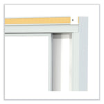 Horizontal Sliding Porcelain Magnetic Whiteboard, 72" x 48", White Surface, Anodized Aluminum Frame