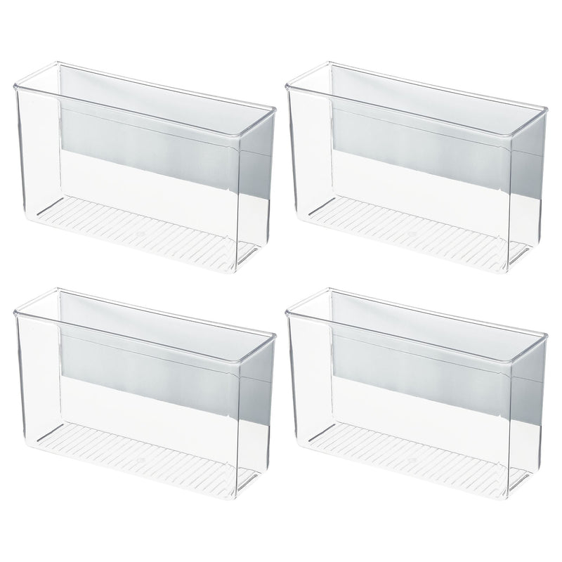 iDESIGN Magnetic Plastic Storage Bin, 6.25" x 3"x 11", Clear, 4/Pack (28111M4)