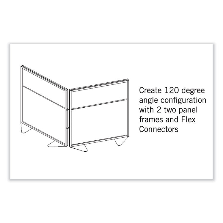 Floor Partition with Aluminum Frame and 2 Split Panel Infill, 48.06 x 2.04 x 53.86, White/Carmel