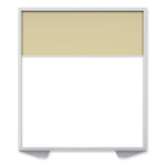 Floor Partition with Aluminum Frame and 2 Split Panel Infill, 48.06 x 2.04 x 53.86, White/Carmel
