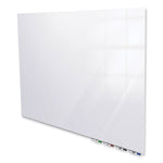 Aria Low-Profile Frameless Magnetic Glassboard, 96" x 48", White Surface