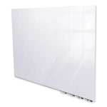 Aria Low-Profile Frameless Magnetic Glassboard, 48" x 36", White Surface