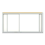 Horizontal Sliding Porcelain Magnetic Whiteboard, 72" x 48", White Surface, Anodized Aluminum Frame