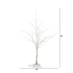 Nearly Natural 4-ft Pre-Lit Artificial White Birch Tree with 51 White LED Lights (T4930)