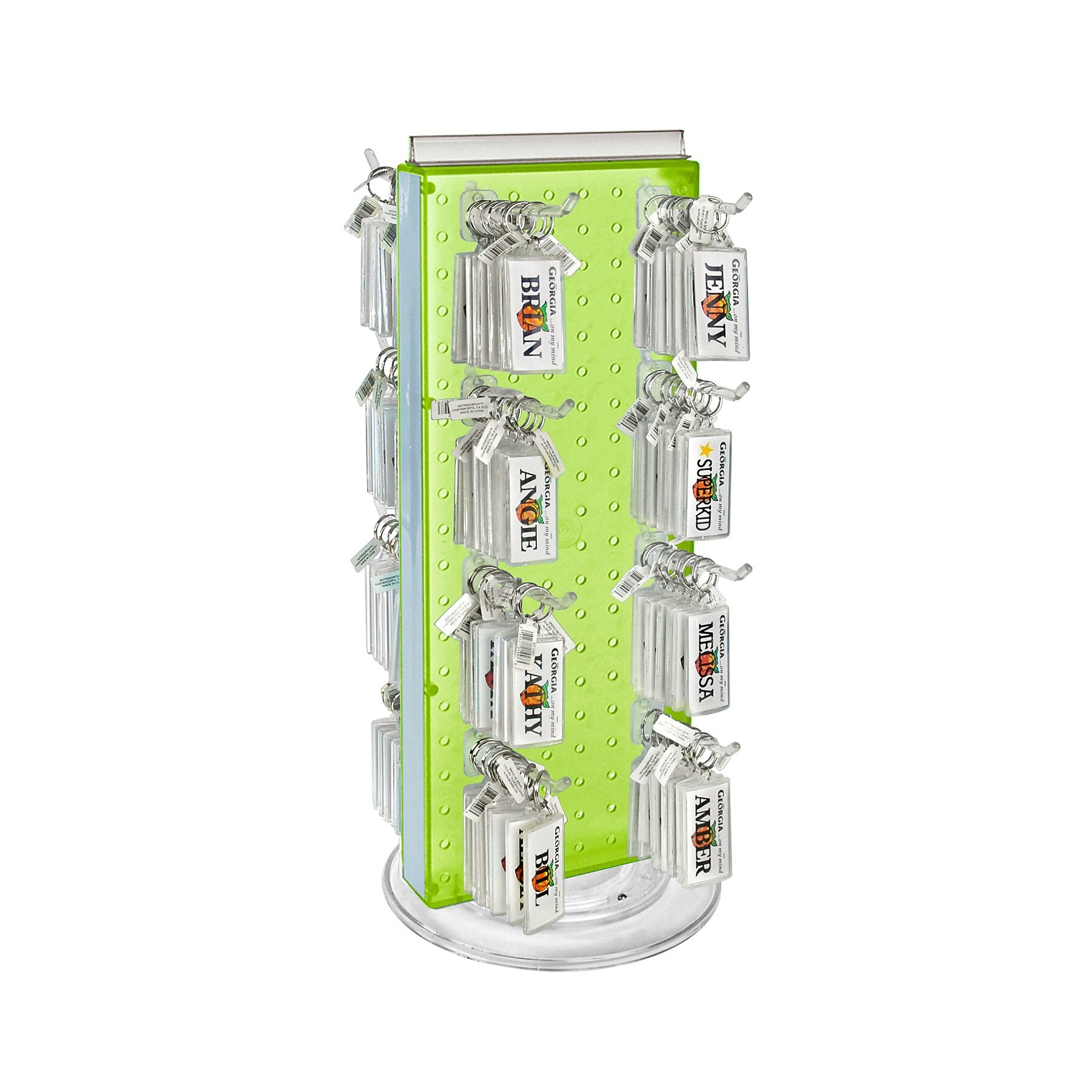 Azar Displays 20”H x 8”W Pegboard Counter Display with 16 4" Hooks, Green(700508-GRE-4C16)