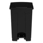 Plastic Step-On Receptacle, 12 gal, Plastic, Black