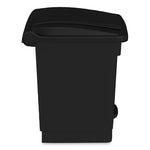 Plastic Step-On Receptacle, 8 gal, Metal, Black