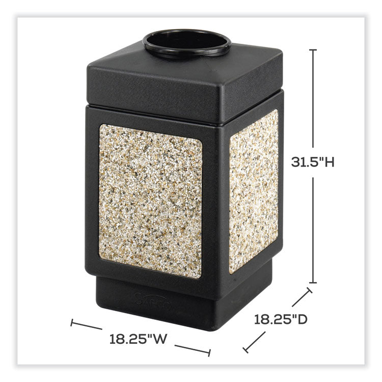 Canmeleon Aggregate Panel Receptacles, Top-Open, 38 gal, Polyethylene, Black