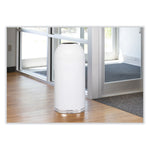 Open Top Dome Receptacle, 15 gal, Steel, White