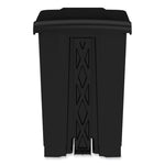 Plastic Step-On Receptacle, 12 gal, Plastic, Black