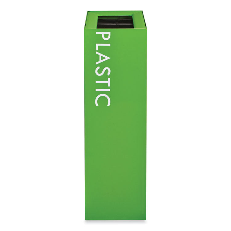 Mixx Recycling Center Rectangular Receptacle, 29 gal, Steel, Green