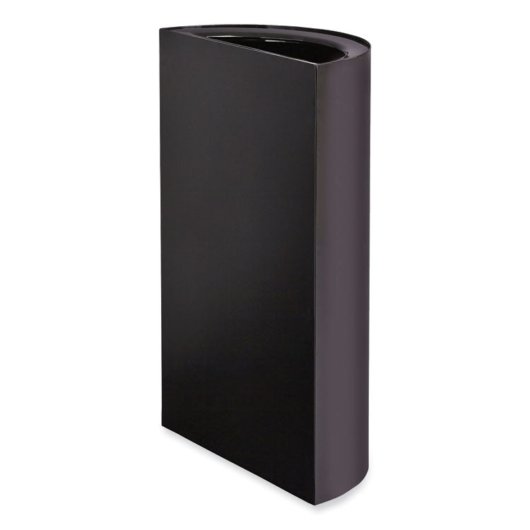 Mixx Recycling Center Half-Round Receptacle, 23 gal, Steel, Black