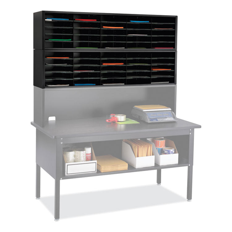 E-Z Sort Sorter Module, 20 Compartments, 57.5 x 13 x 14.25, Black