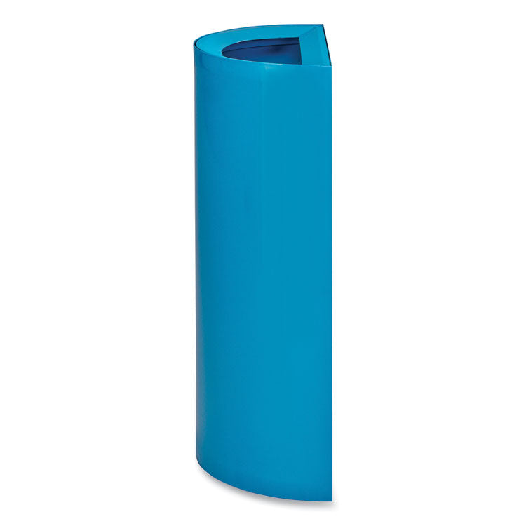 Mixx Recycling Center Half-Round Receptacle, 23 gal, Steel, Blue
