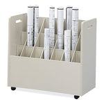 Mobile Roll File, 21 Compartments, 30.25w x 15.75d x 29.25h, Tan