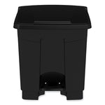 Plastic Step-On Receptacle, 8 gal, Metal, Black