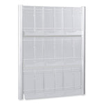 Luxe Magazine Rack, 9 Compartments, 31.75w x 5d x 41h, Clear/Silver