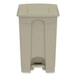 Plastic Step-On Receptacle, 12 gal, Plastic, Tan