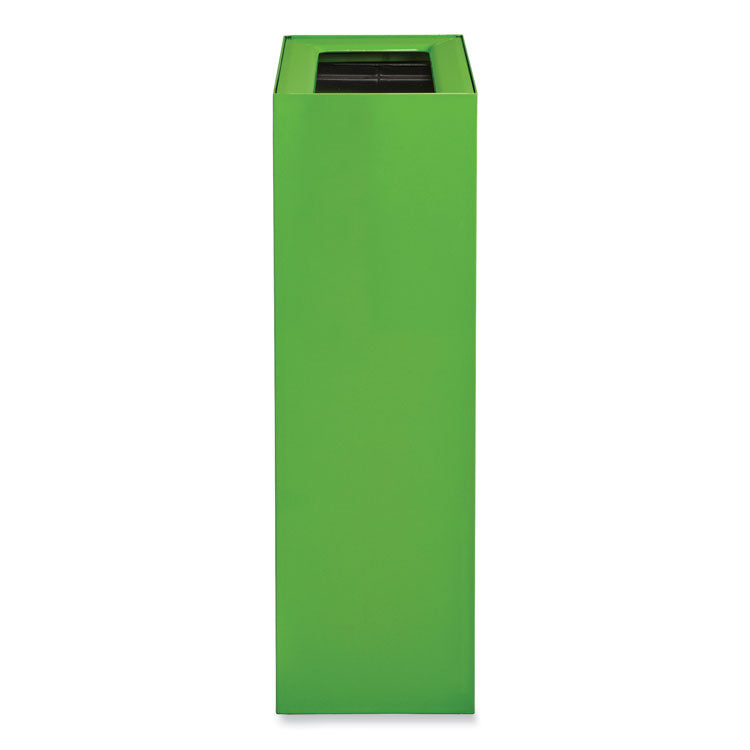 Mixx Recycling Center Rectangular Receptacle, 29 gal, Steel, Green