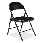900 Series All-Steel Folding Chair, Supports Up to 250 lb, 17.75" Seat Height, Black Seat, Black Back, Black Base, 4/Carton