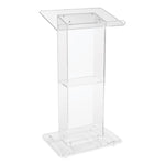 Clear Acrylic Lectern with Shelf, 24 x 15 x 46, Clear