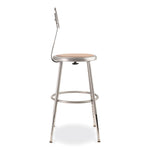 6200 Series 19" to 27" Height Adjustable Heavy Duty Stool with Backrest, Supports 500 lb, Brown Seat, Gray Back, Gray Base