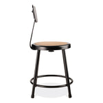 6200 Series Heavy Duty Stool with Backrest, Supports Up to 500 lb, 18" Seat Height, Brown Seat, Black Back/Base