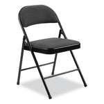 970 Series Fabric Padded Steel Folding Chair, Supports Up to 250 lb, 17.75" Seat Height, Star Trail Black, 4/Carton