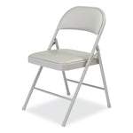950 Series Vinyl Padded Steel Folding Chair, Supports Up to 250 lb, 17.75" Seat Height, Gray, 4/Carton